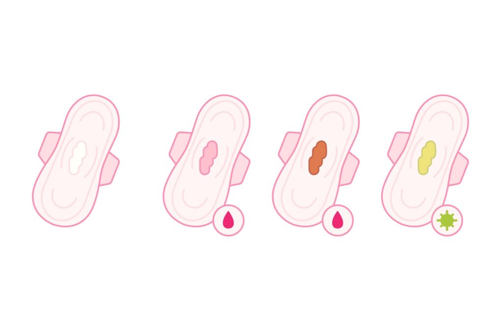 正常なおりものと異常のあるおりもののイラスト