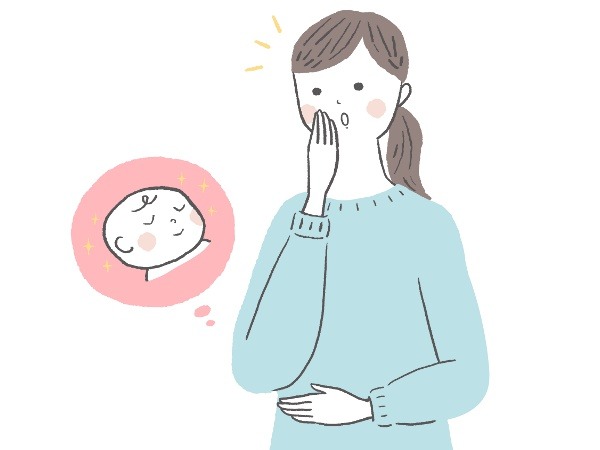 お腹の中に赤ちゃんがいる女性のイラスト